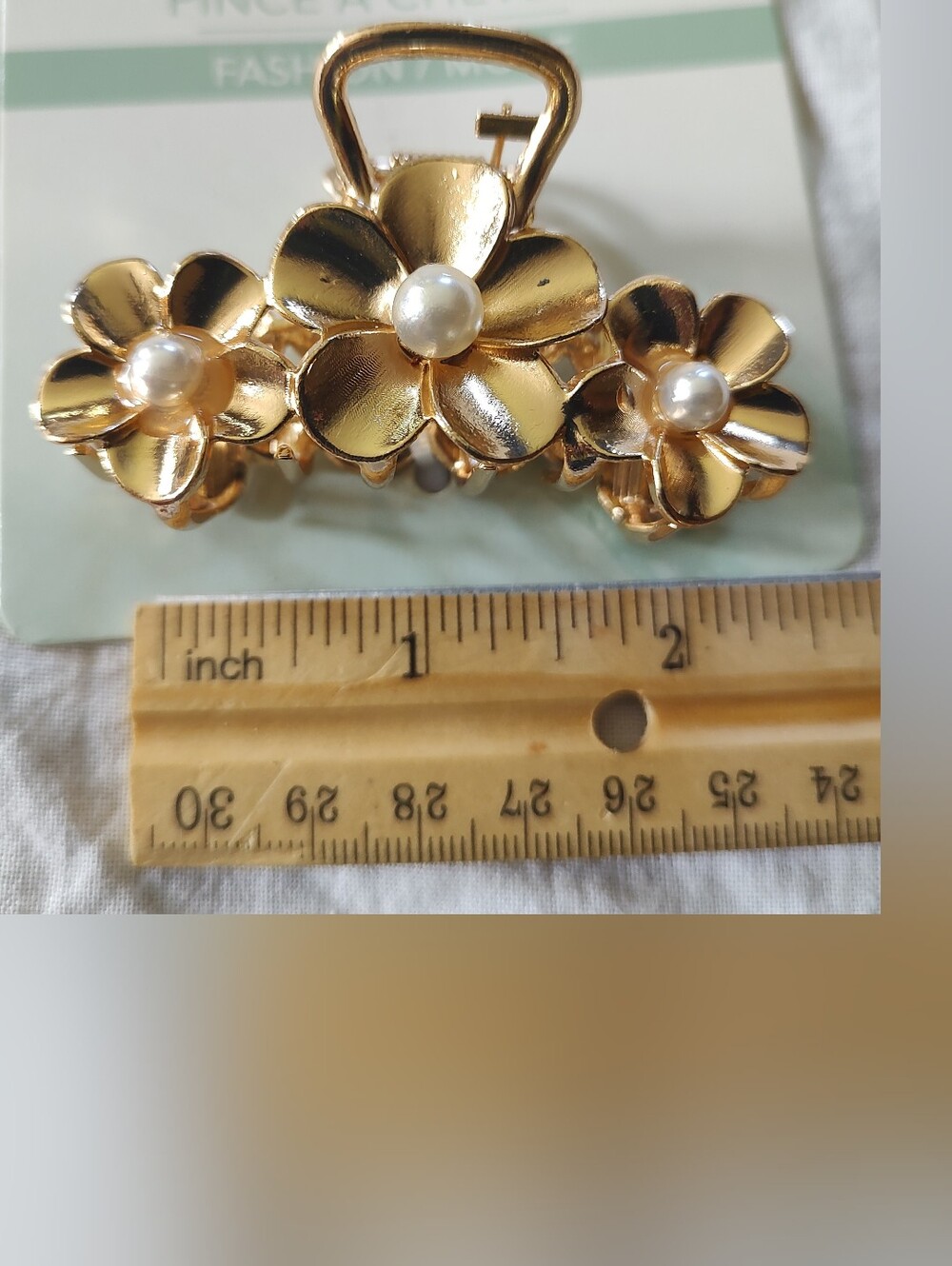 Flower Pearl Gold Floral Pearl Claw Metal Clip Women Jewelry Hair